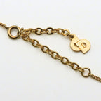 Dior Christian Necklace CD Logo Metal Rhinestone Gold — view 6