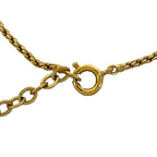 Dior Christian Logo Heart Motif Rhinestone Chain Necklace Pendant Gold — view 3