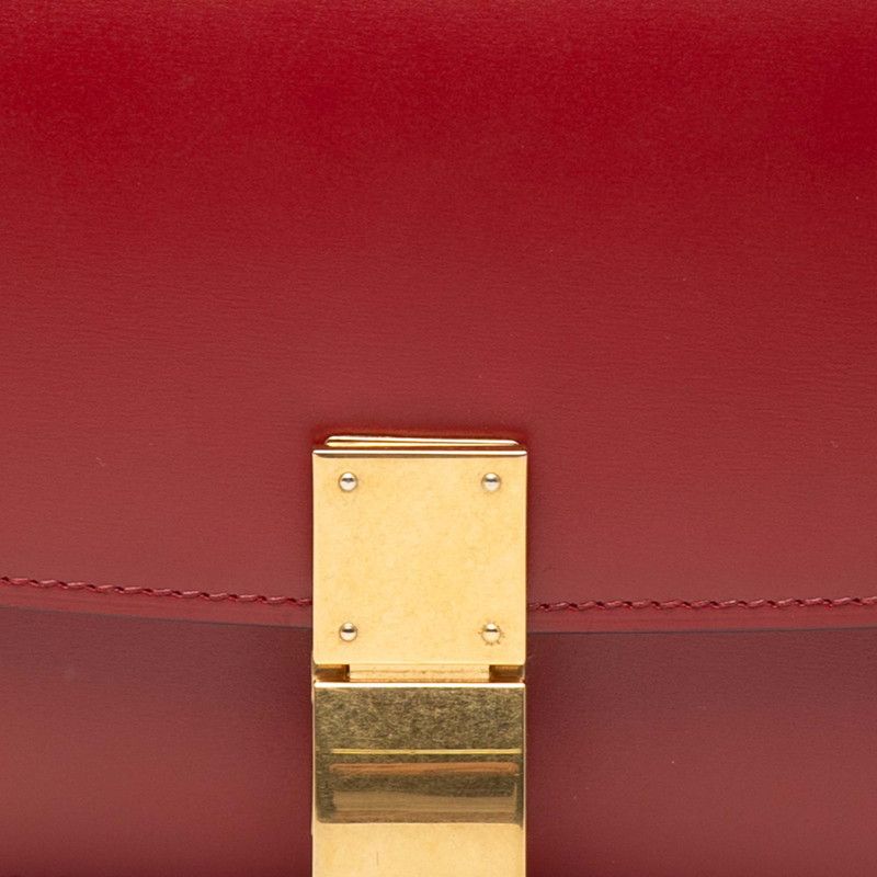 Celine Classic Box Red Gold Leather — view 4