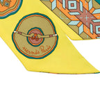 Hermes Twilly Balles du Mexique Mexico Mexican Dance Yellow Green — view 2