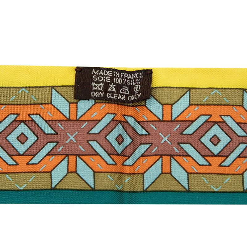 Hermes Twilly Balles du Mexique Mexico Mexican Dance Yellow Green — view 4