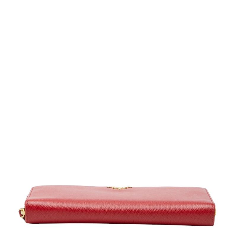Prada Zip Around Wallet Red Saffiano Leather — view 3