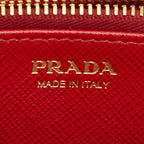 Prada Zip Around Wallet Red Saffiano Leather — view 8