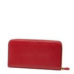 Prada Zip Around Wallet Red Saffiano Leather — view 2