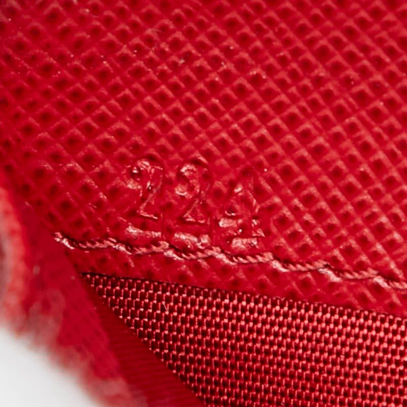 Prada Zip Around Wallet Red Saffiano Leather — view 9