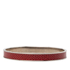 Hermes Kelly Bangle Cadena Motif Silver Red Metal Leather — view 3