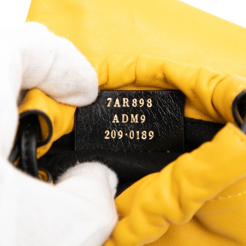 Fendi Logo Phone Pouch Yellow Leather — view 6