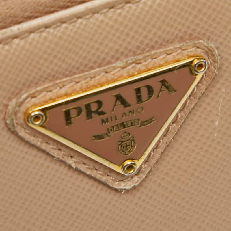Prada Coin Case Card Purse Beige Saffiano — view 6