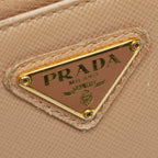 Prada Coin Case Card Purse Beige Saffiano — view 6