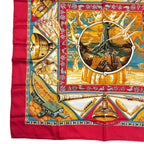 Hermes Scarf Carre 90 Au Son du Tam Silk Red — view 5