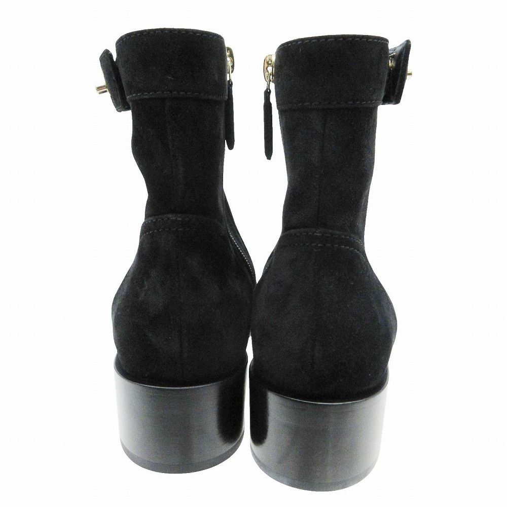 Chanel Suede CC Logo Turnlock Quilted Boots Shoes — view 5