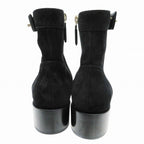 Chanel Suede CC Logo Turnlock Quilted Boots Shoes — view 5