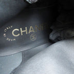 Chanel Suede CC Logo Turnlock Quilted Boots Shoes — view 8