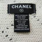 Chanel CC Logo Muffler Cashmere Wool Black Ivory 30 Scarf — view 3