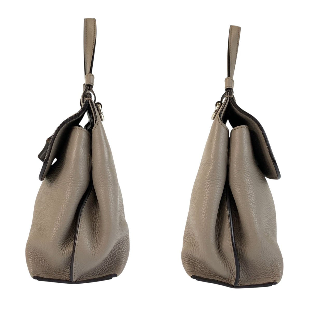 Gucci Bamboo Daily Gray Silver Leather Shoulder Bag — view 7