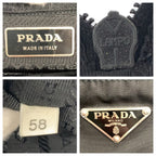Prada Tessuto Black Silver Nylon Shoulder Back — view 4