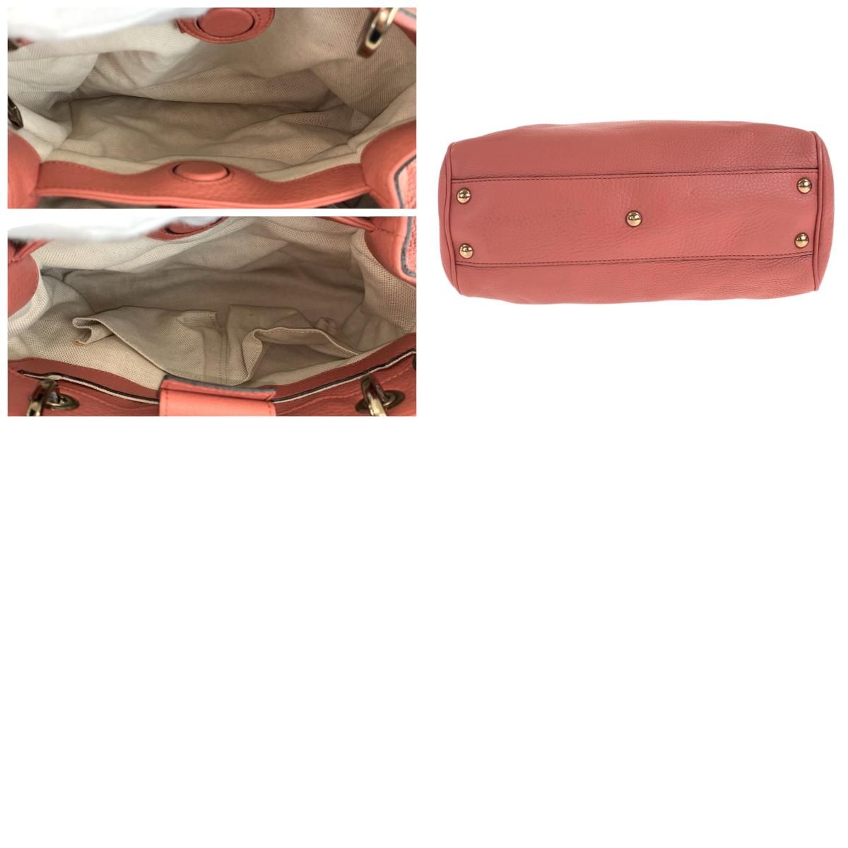 Gucci Bamboo Pink Gold Leather Tote — view 9