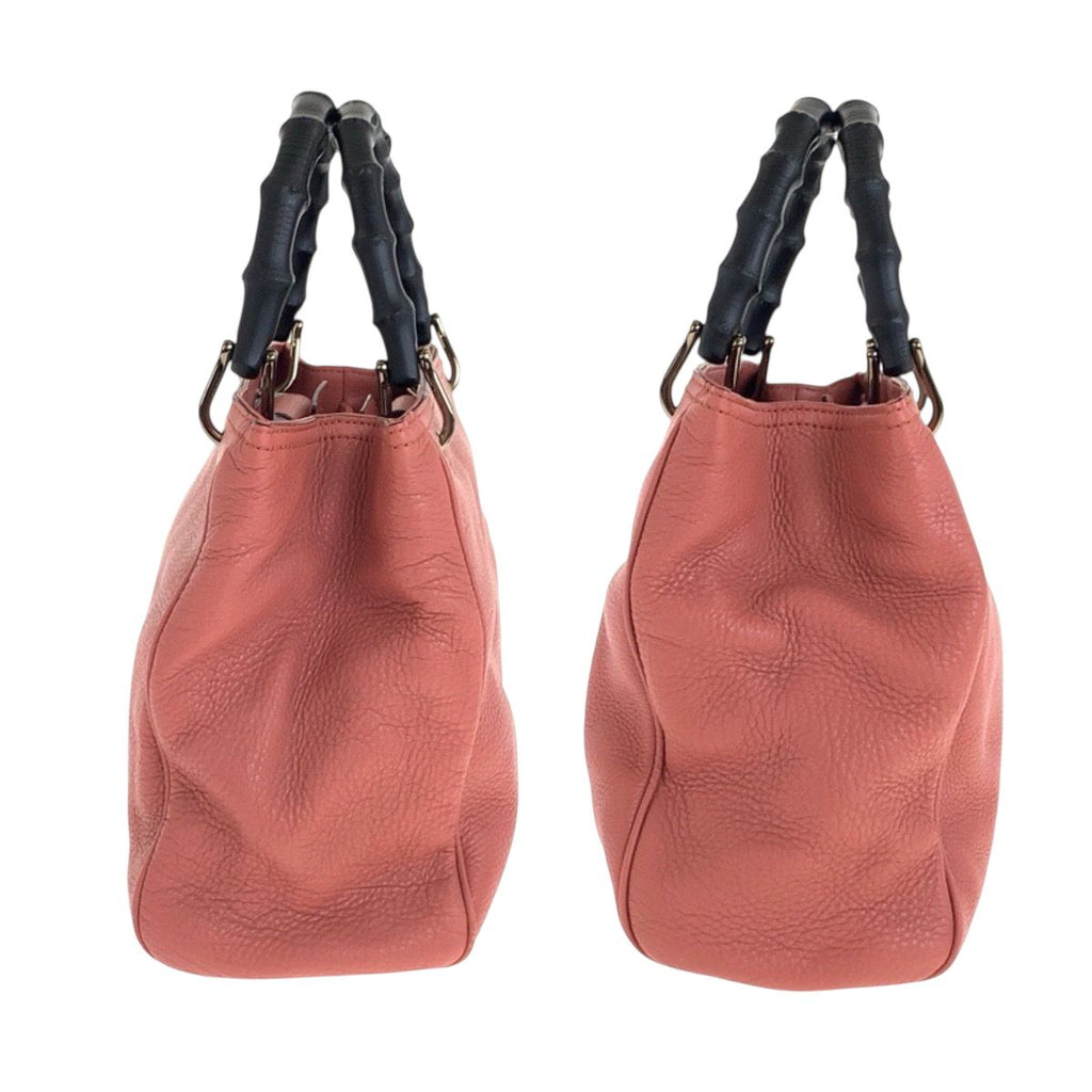 Gucci Bamboo Pink Gold Leather Tote — view 8
