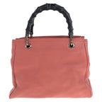 Gucci Bamboo Pink Gold Leather Tote — view 2