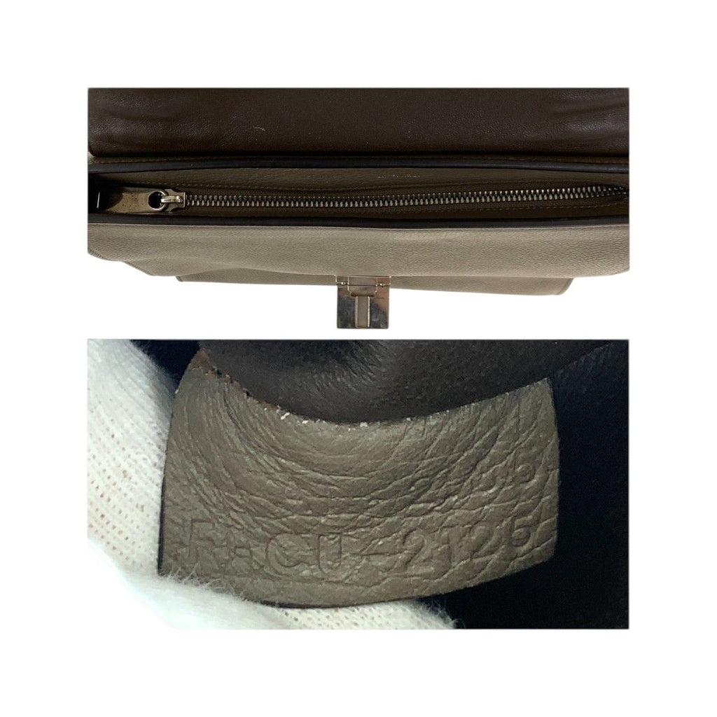 Celine Travelers Grey Silver Leather CU Shoulder Bag — view 6