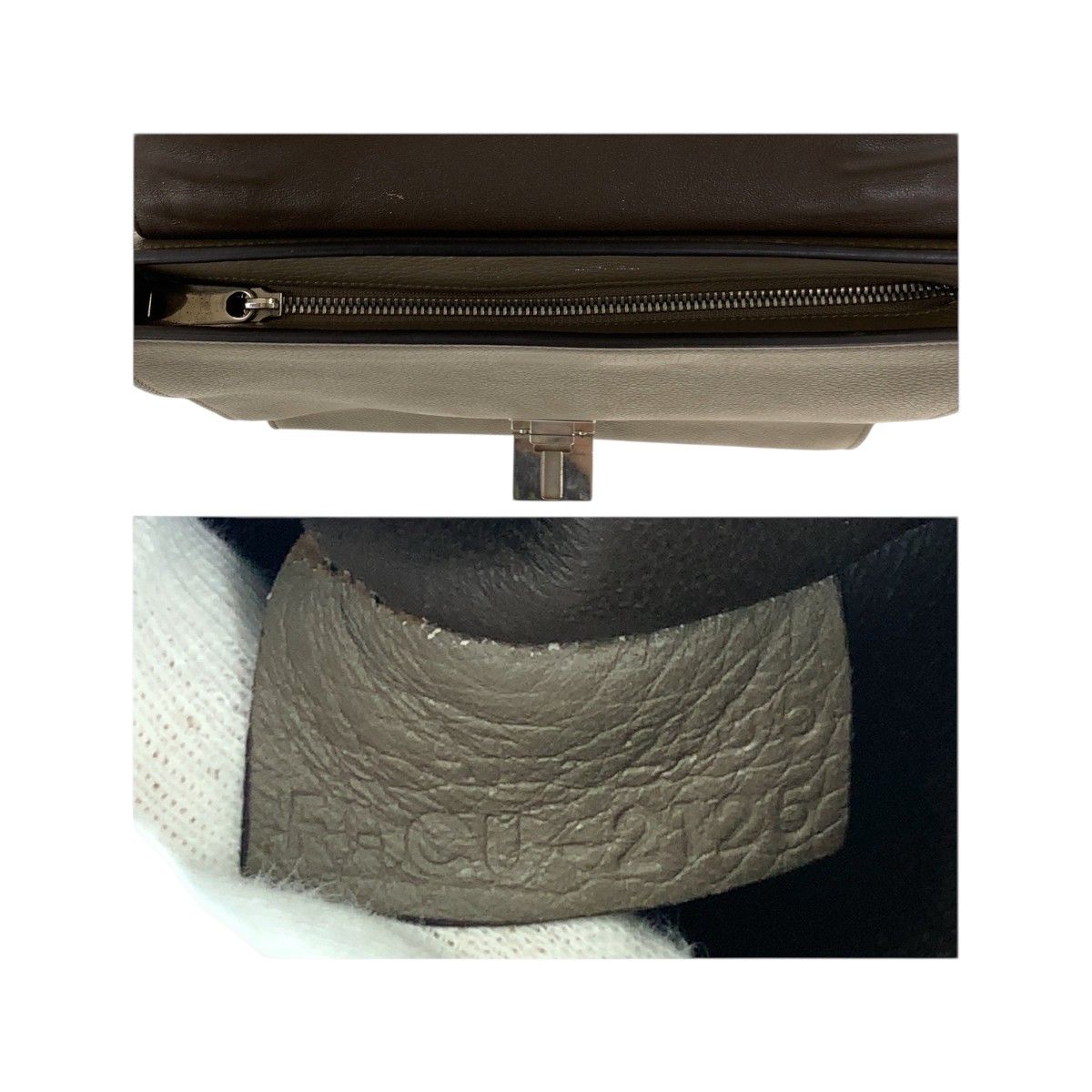 Celine Travelers Grey Silver Leather CU Shoulder Bag — view 6