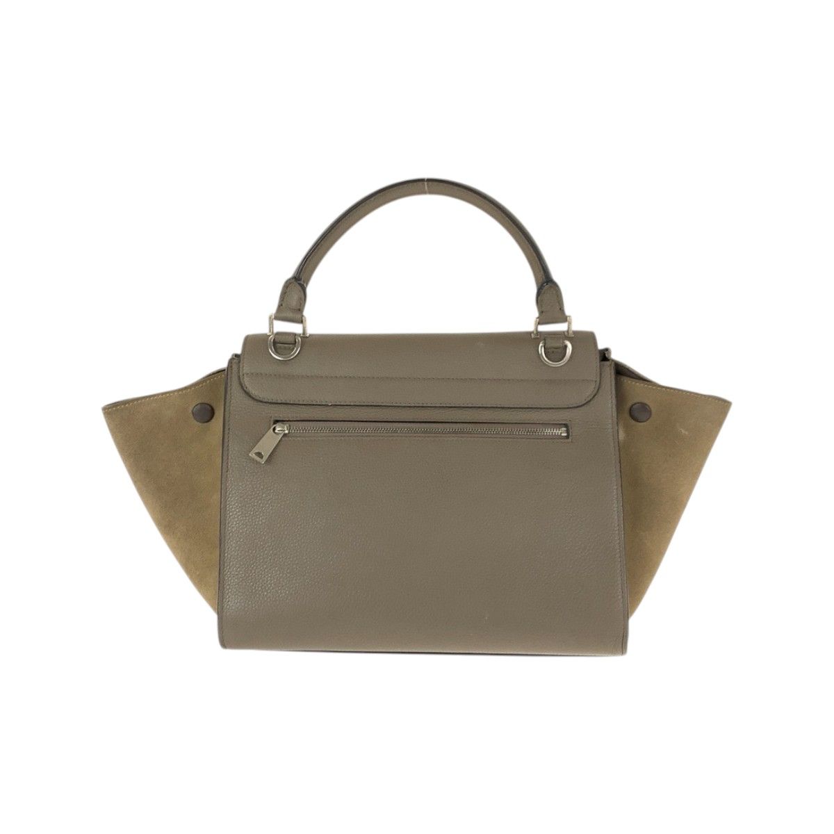 Celine Travelers Grey Silver Leather CU Shoulder Bag — view 2