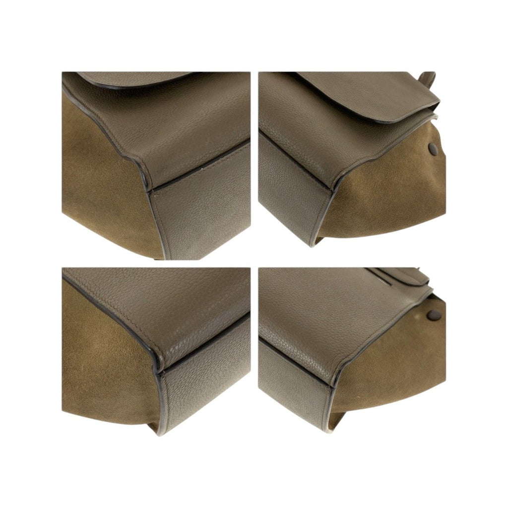 Celine Travelers Grey Silver Leather CU Shoulder Bag — view 3