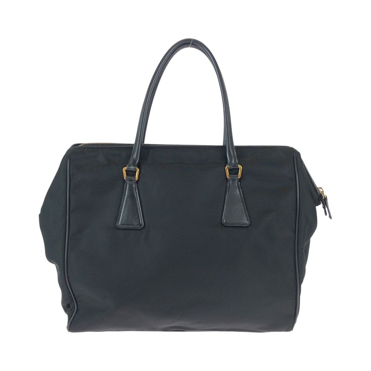Prada Tessuto Black Gold Nylon Shoulder Bag Tote — view 2