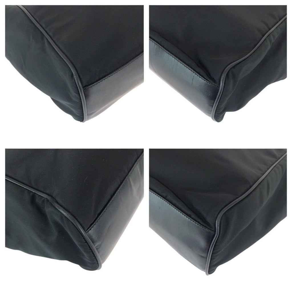 Prada Tessuto Black Gold Nylon Shoulder Bag Tote — view 3