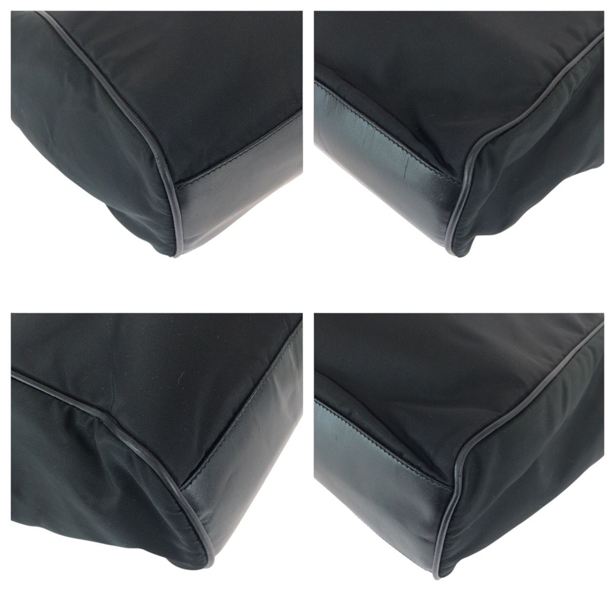 Prada Tessuto Black Gold Nylon Shoulder Bag Tote — view 3