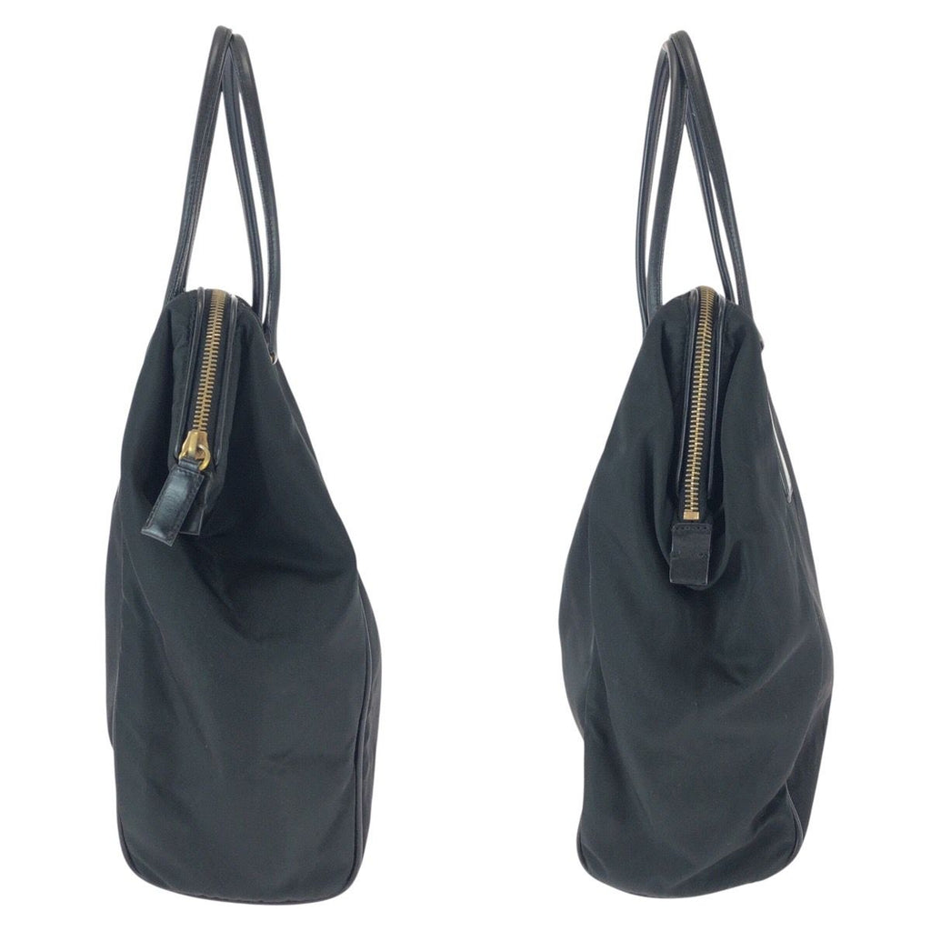Prada Tessuto Black Gold Nylon Shoulder Bag Tote — view 8