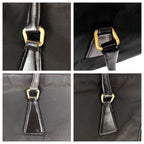Prada Tessuto Black Gold Nylon Shoulder Bag Tote — view 5