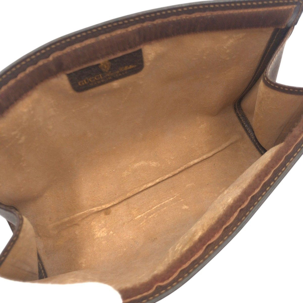 Gucci Vintage Sherry Line Brown Leather 41 014 Clutch — view 9