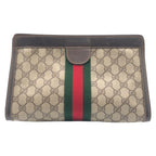 Gucci Vintage Sherry Line Brown Leather 41 014 Clutch — view 2