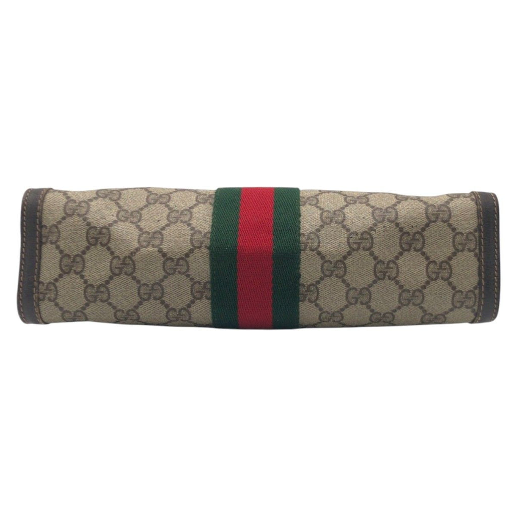Gucci Vintage Sherry Line Brown Leather 41 014 Clutch — view 8