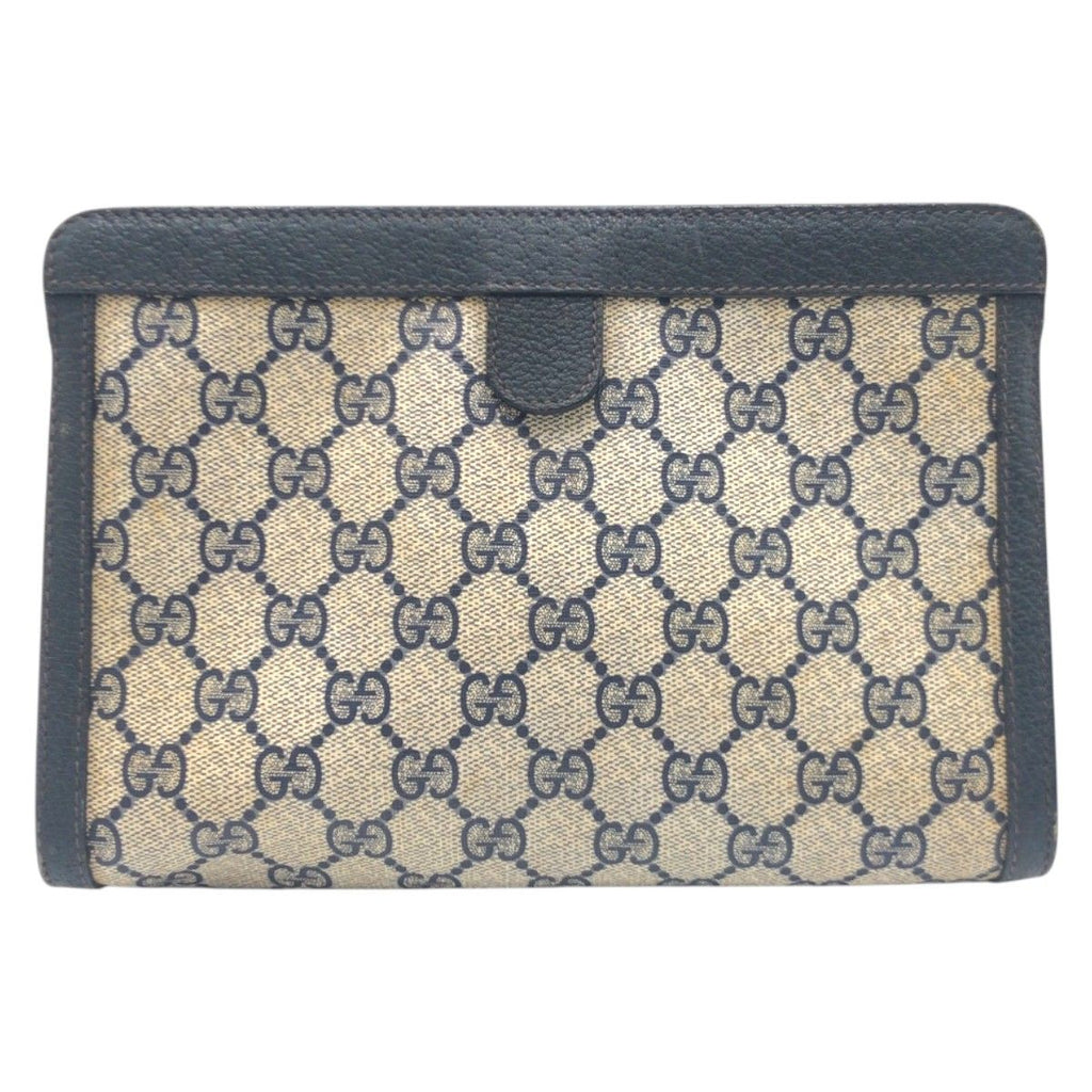 Gucci Shari Line Vintage Navy Beige 89.01 Clutch — view 2