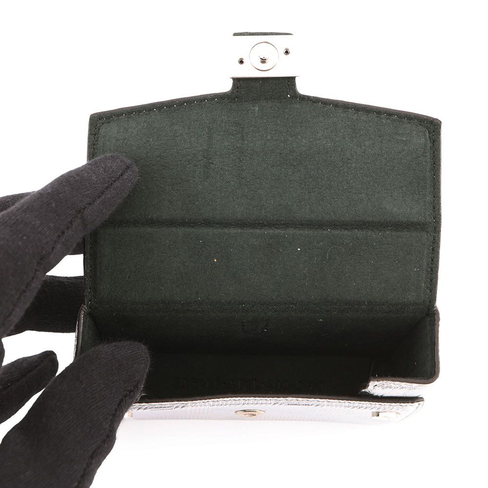 Fendi Charm Nano Baguette Leather Silver-black — view 4