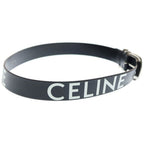 Celine Logo Print Leather Western Belt Black — view 3