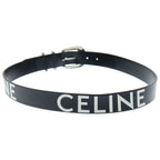 Celine Logo Print Leather Western Belt Black — view 2