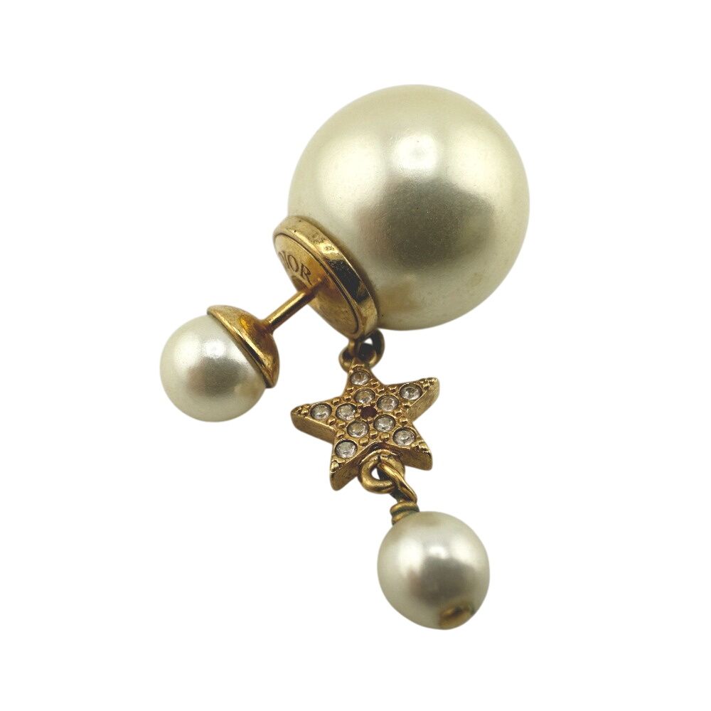Dior Christian Star Clover Asymmetric Earrings — view 2