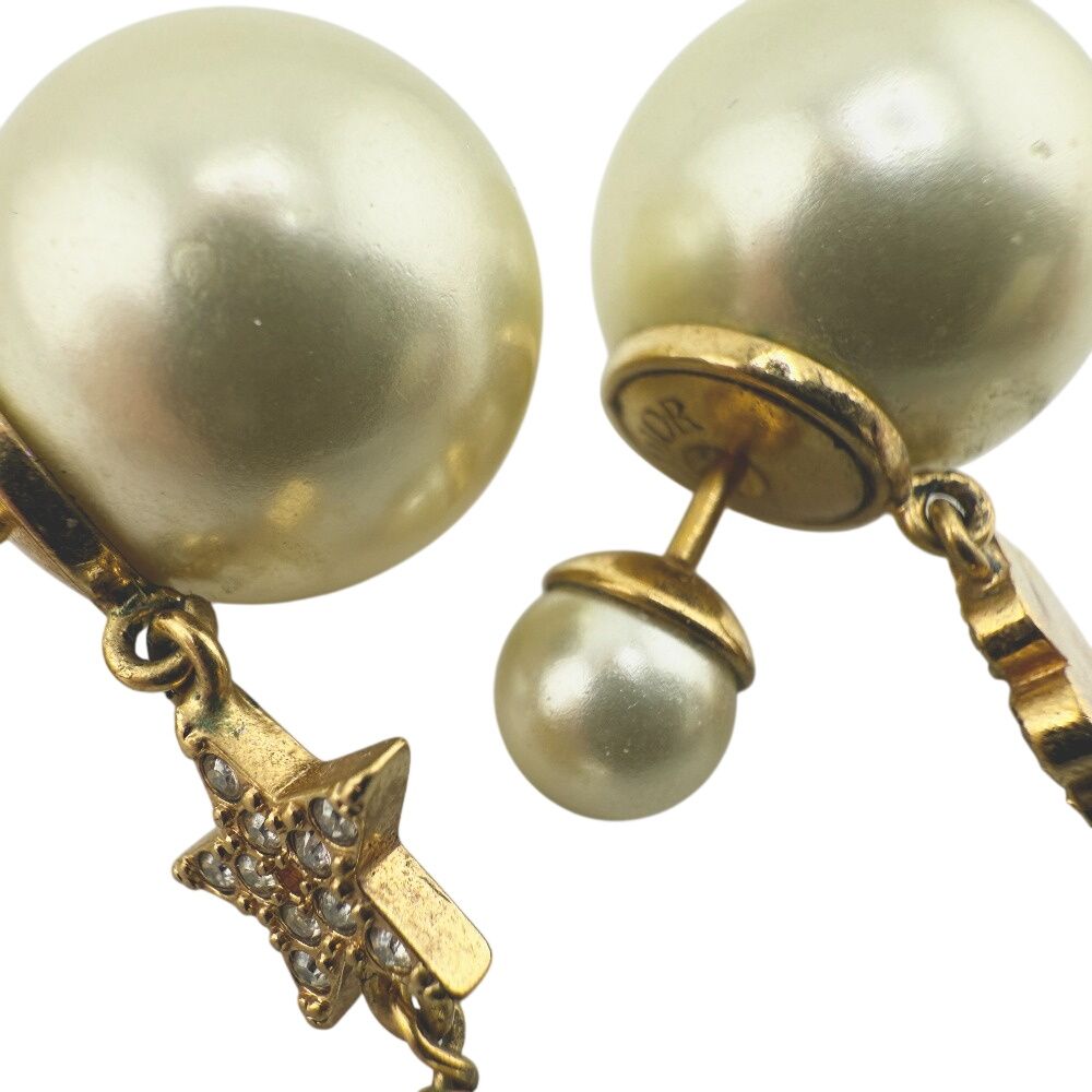 Dior Christian Star Clover Asymmetric Earrings — view 7