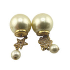 Dior Christian Star Clover Asymmetric Earrings — view 3