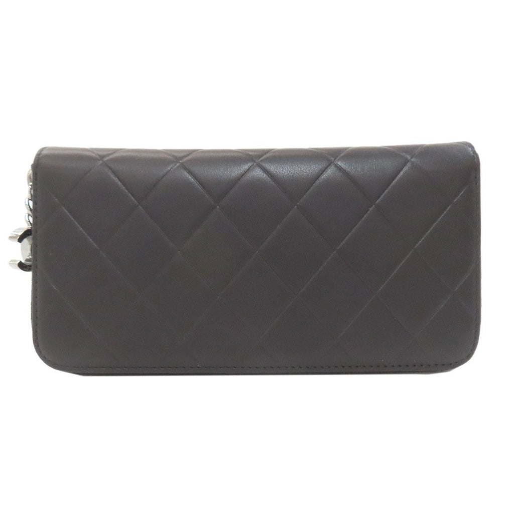 Chanel Quilted Silver Long Wallet — view 2