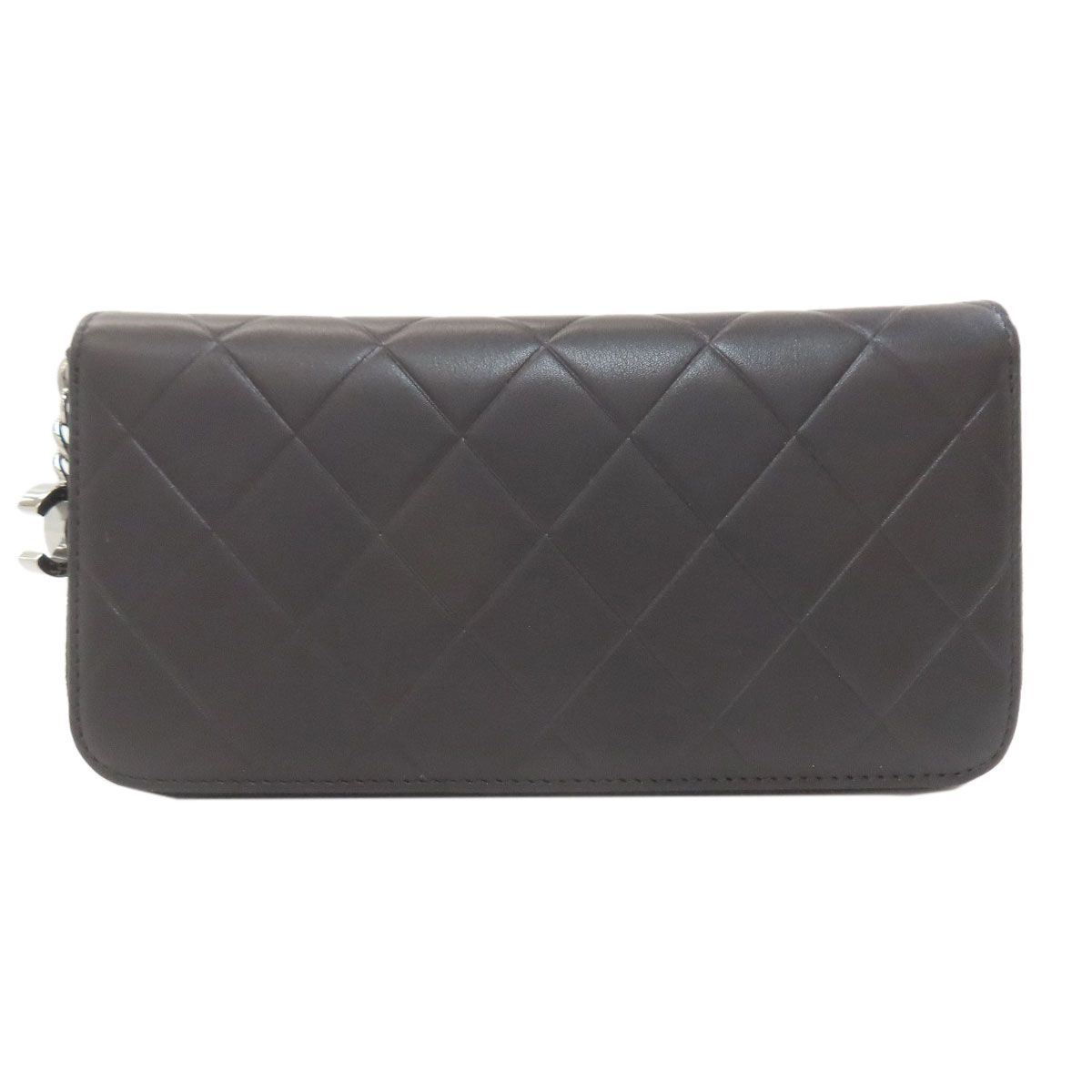 Chanel Quilted Silver Long Wallet — view 2
