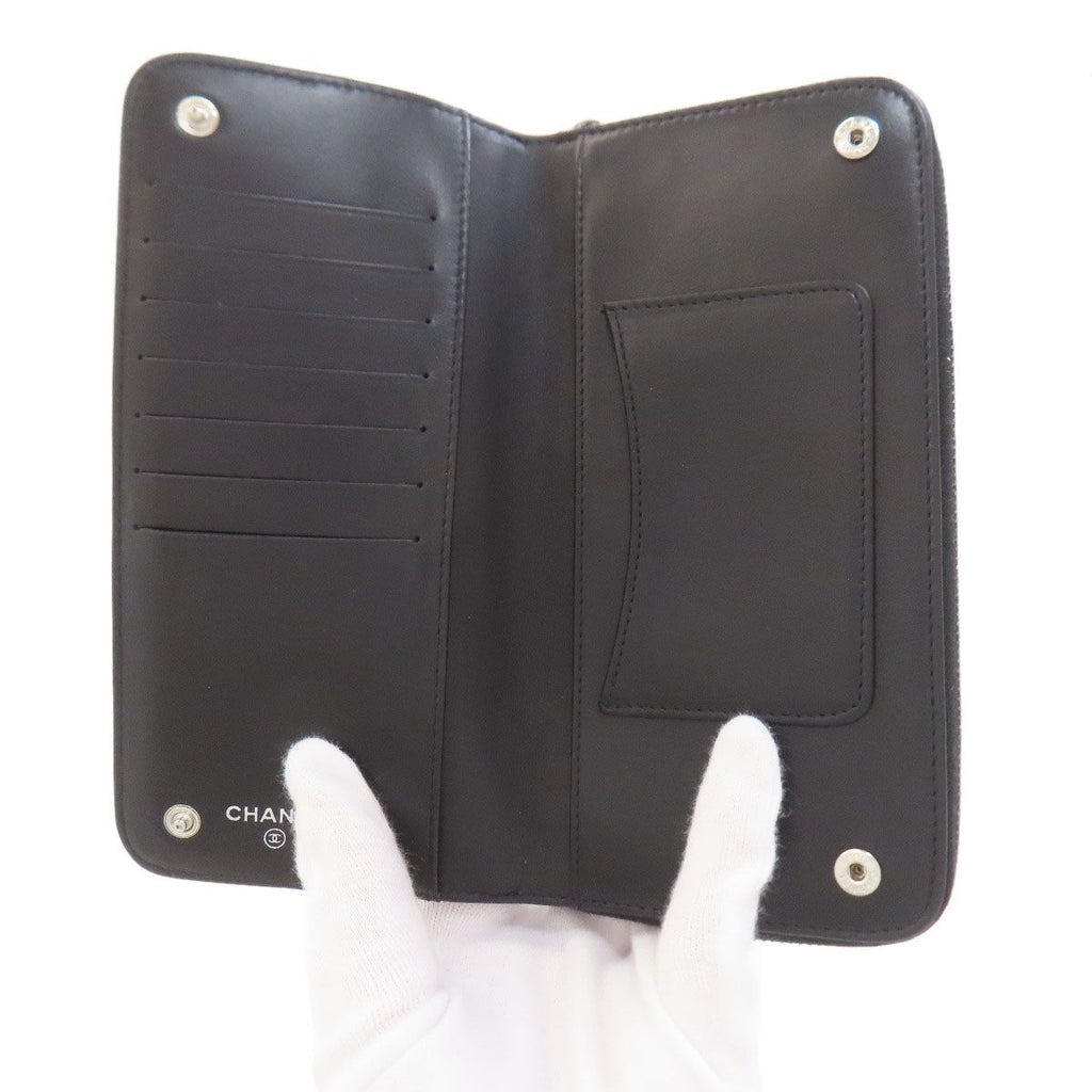 Chanel Quilted Silver Long Wallet — view 4