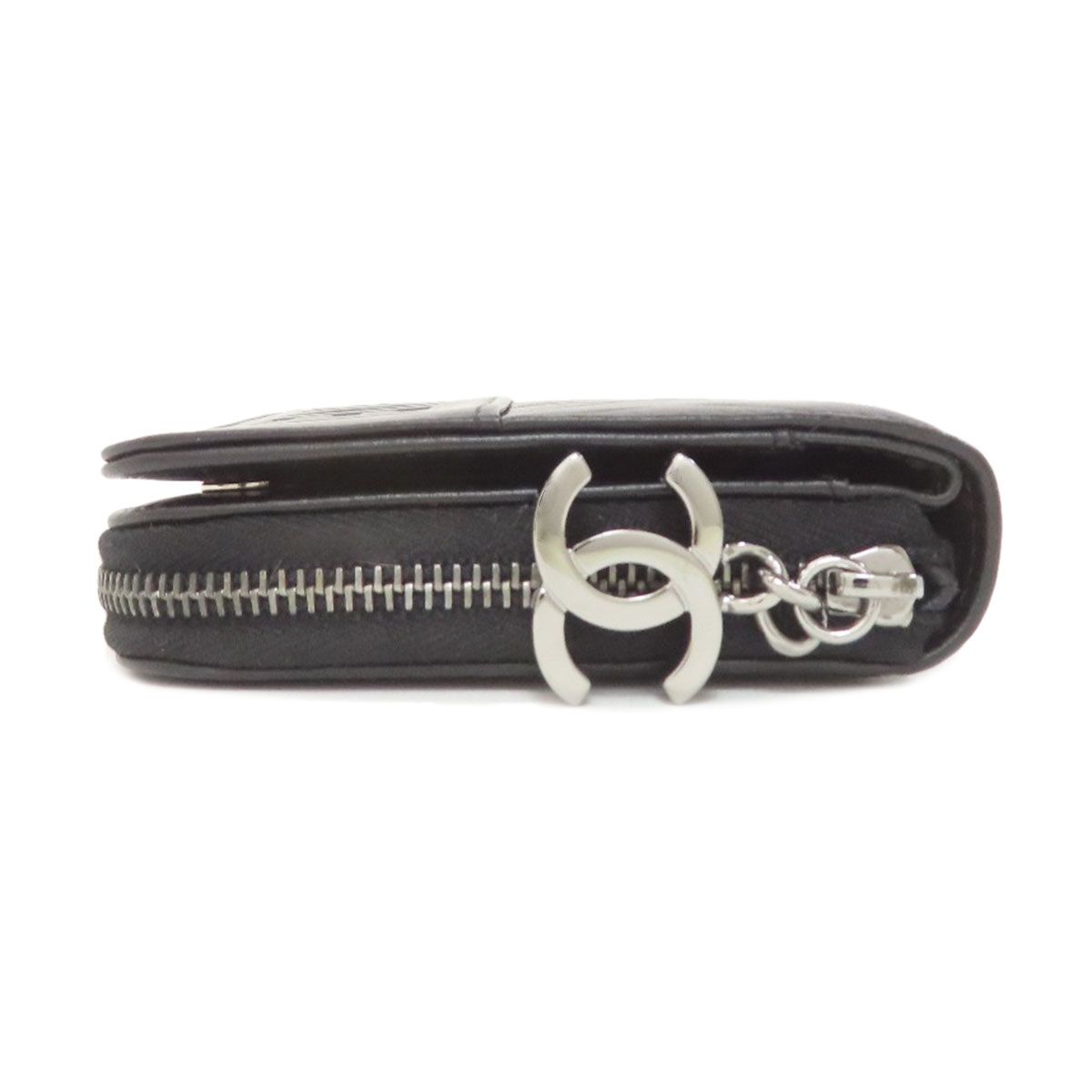 Chanel Quilted Silver Long Wallet — view 3