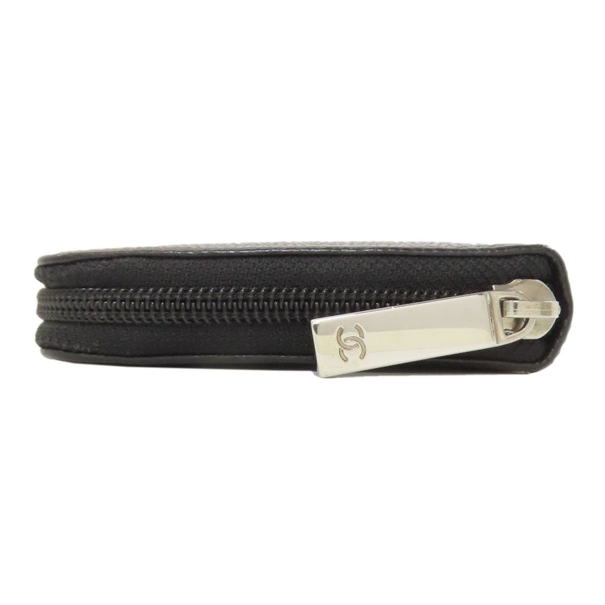 Chanel CC Logo Silver Long Wallet Grained Calfskin — view 3