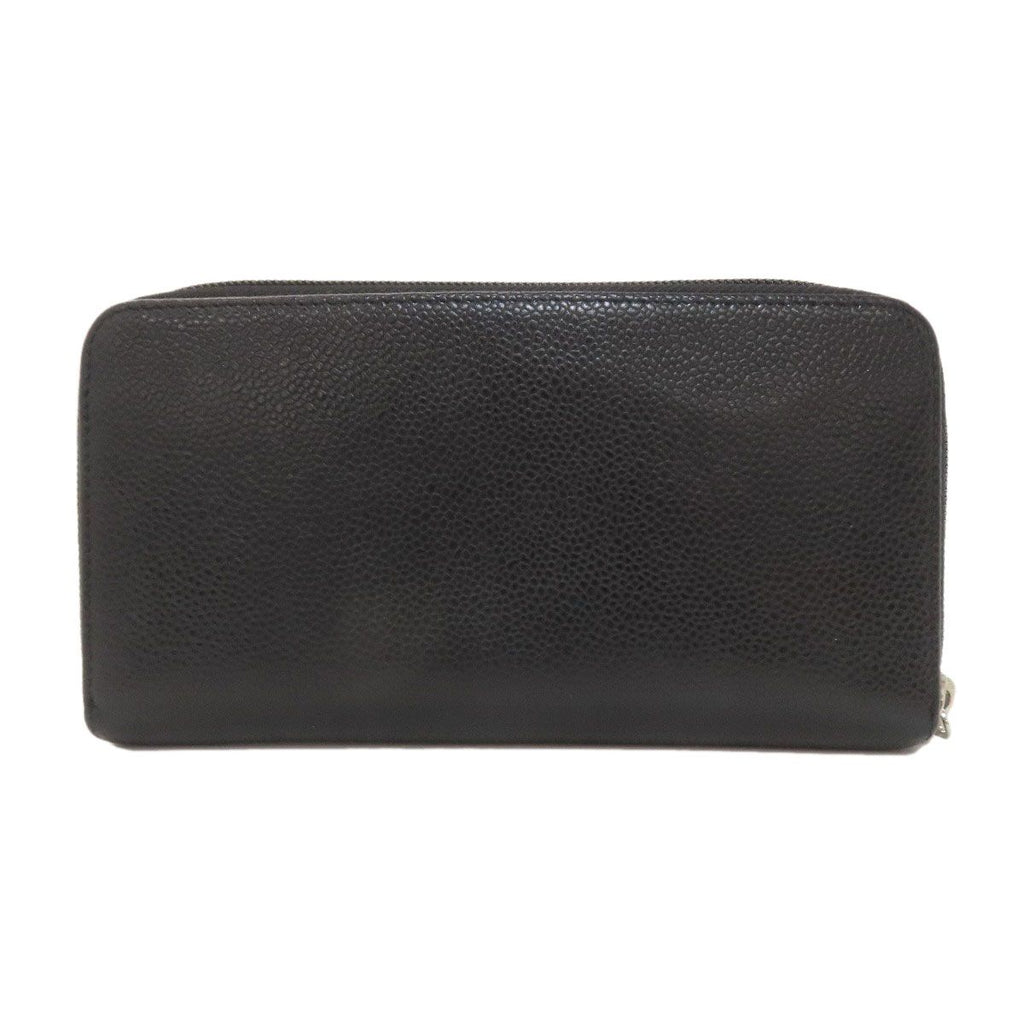 Chanel CC Logo Silver Long Wallet Grained Calfskin — view 2