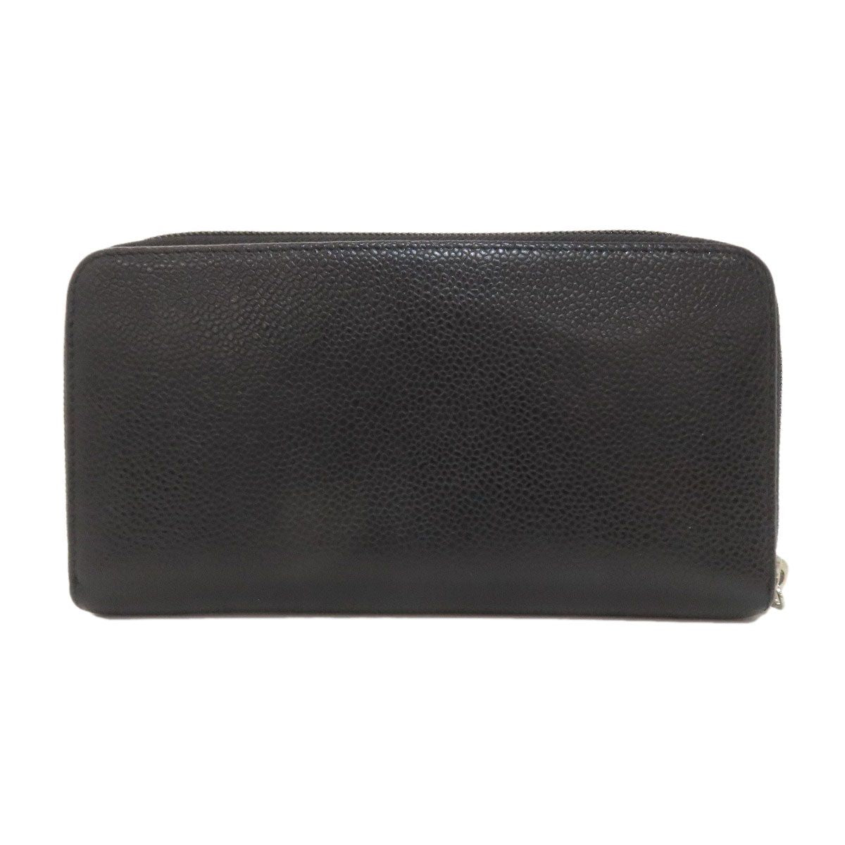 Chanel CC Logo Silver Long Wallet Grained Calfskin — view 2