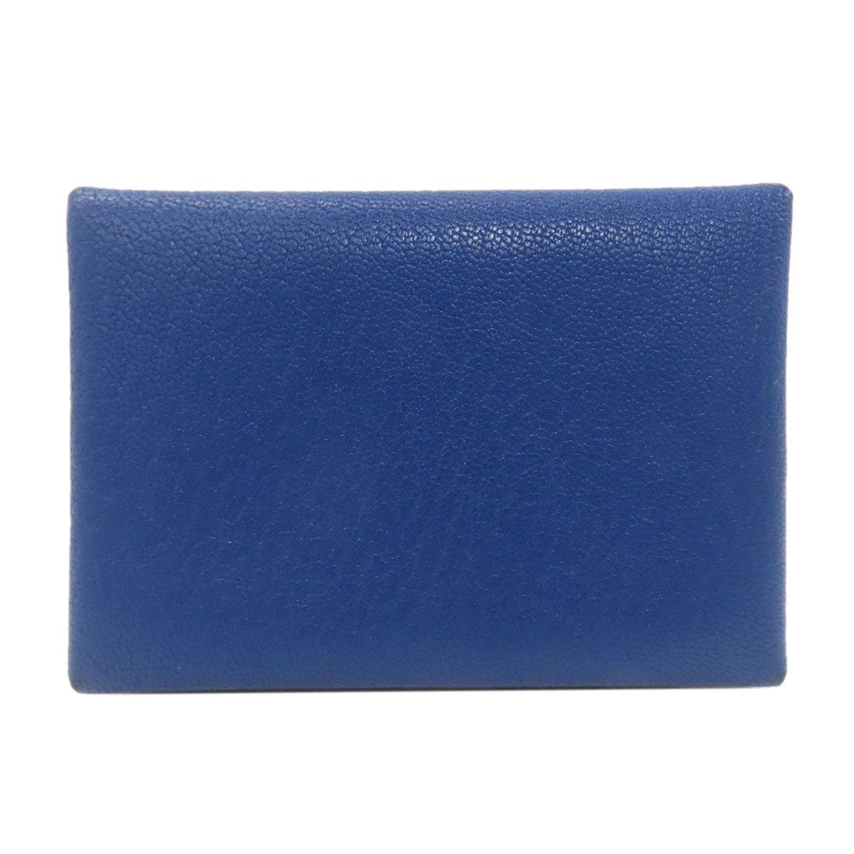 Hermes Calvi Duo Bleu France Silver Card Case Chevre — view 2